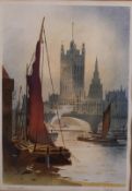 James Alphege Brewer (British, 1881-1946) - 'Westminster', print.