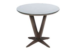 A contemporary grey coffee table.