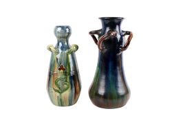 Two circa 1900 continental pottery vases.