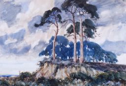 Syndey Carter (British, 1874-1945), gouache, South African landscape.