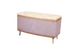 A mid-century Lloyd Loom style bow fronted blanket box.