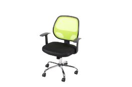 A modern lime mesh office chair. With a chrome base. Model KF97063, Max H91cm.