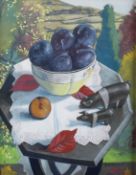 Rosalind Cuthbert (20th century), mixed media 'Plum Time'.