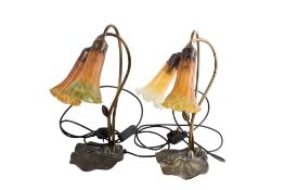 A pair of modern 'Art Nouveau' style table lamps.