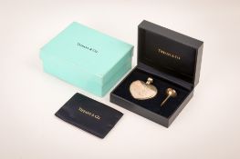 A silver Tiffany scent bottle, boxed.