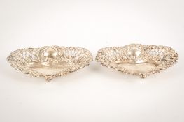 A pair of Edwardian silver sweet dishes.