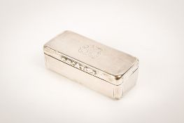 A silver snuff box, possibly Victorian.