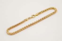 A 9ct gold rope chain bracelet. Hallmarked and marked 9k, L18cm, weight 3.3g.