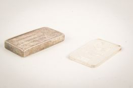 Two .999 silver ingots.