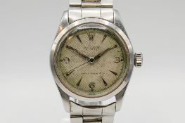 A circa 1960s Rolex Oyster gentleman's stainless steel wristwatch.