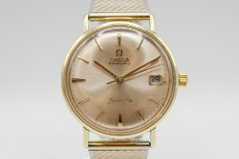 A circa 1950s Omega Seamaster Automatic gentleman's gold plated wristwatch.