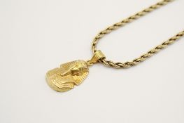 A 9ct gold chain necklace and and pendant. The necklace L40cm, hallmarked, this weighing 12.