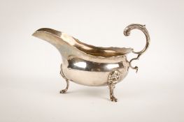 An early 20th century silver sauce boat.