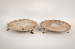A pair of 19th century Irish silver round trays.
