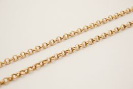 A 9ct gold cable link necklace. Each link circa 4mm diameter, total length 46cm, hallmarked, 8.17g.