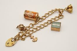 A 9ct gold charm bracelet.