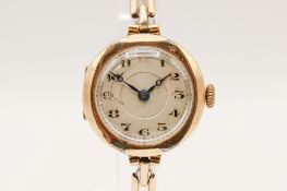 A 9ct gold cased lady's watch.