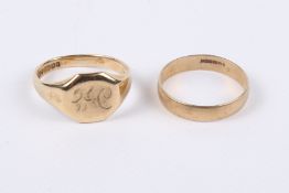 Two 9ct gold rings.
