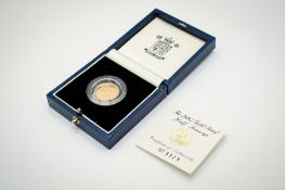A 1995 half sovereign gold proof coin with certificate and Royal Mint box. Certificate number 3323.