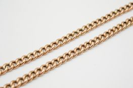 A 9ct gold double Albert watch chain. Each link, clasps and T-bar marked 9c. L40cm, weight 20g.