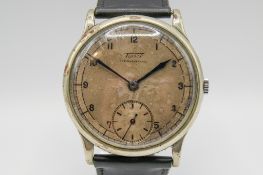 A circa 1940s unusual Tissot Antimagnetique gentleman's stainless steel wristwatch.
