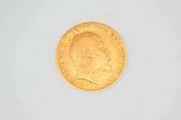 A 1907 half sovereign coin. Weight 4g.