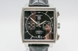 A Tag Heuer Monaco gentleman's stainless steel wristwatch, in the original box.