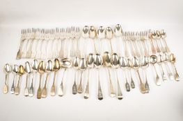 A large quantity of Irish and English matched silver cutlery.
