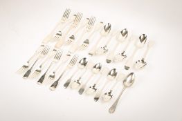 A quantity of 19th century silver flatware.