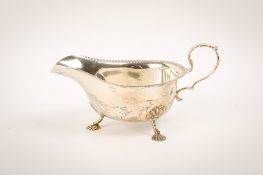 A Mappin & Webb silver sauceboat.