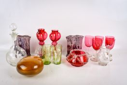 A collection of vintage glassware.