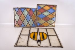 Three stained glass panels.