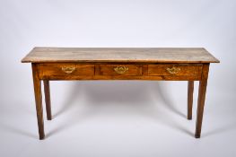 An 18th century Georgian oak sideboard or dresser base.
