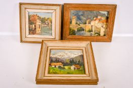 A J Daubeny, three 20th century oil on boards.