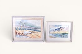 Harold Stewart (20th century), two watercolour landscapes. Both signed, framed and glazed, Max.