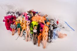 A collection of Rainbow High and Shadow High fashion dolls and accessories.