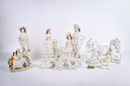 A group of 19th and 20th century Staffordshire and other ceramics.