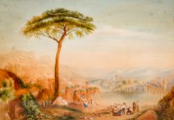 After J.M.W. Turner (19th century) watercolour, 'Childe Harold's Pilgrimage - Italy'.