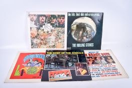 A collection of five vintage 1960s vinyl LP album records.