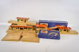 An assortment of Hornby Dublo 00 gauge model railway layout accessories.
