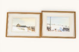 Cameron Street (20th century), two watercolours of buildings and landscapes.