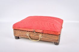 A Victorian mahogany travelling foot warmer.