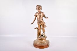 After Ernest Rancoulet (1842-1918), reproduction bronze figure of a blacksmith`s boy.