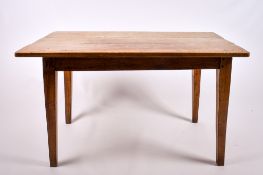 A vintage hardwood table.