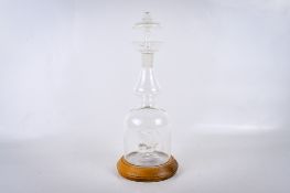 A Tony Osman glass ship in a bottle 'Sainta Maria'. Engraved, '1980 Stoke St.