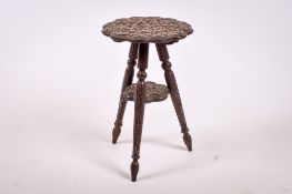An early 20th century Indian hardwood occasional table.