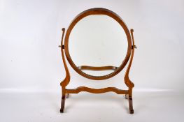 An Edwardian mahogany framed dressing table mirror.