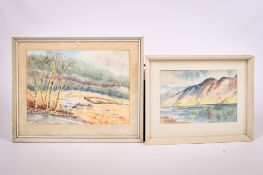 Harold Stewart (20th century), two watercolour landscapes. Both signed, framed and glazed, Max.