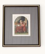 After John Singleton Copley (1738-1815), 19th century hand coloured print 'Samuel and Eli'.