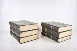 Six volumes of Larousse du XIXe siècle.